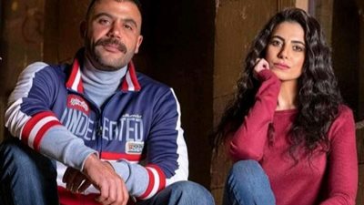 محمد إمام وولاء الشريف في كواليس تصوير مسلسل ”النمر”