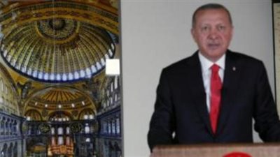 اتهموا أردوغان بالانتهازية ..50% من الشعب التركي يعلن رفضه تحويل كنيسة” آيا صوفيا ” إلي مسجد