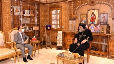 البابا تواضروس الثانى يلتقى السفير المصرى الجديد لدى إثيوبيا