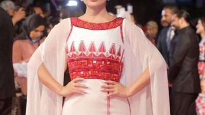 نسرين طافش تتألق بإطلالة فلسطينية فى أحدث ظهور لها