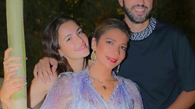 شام الذهبى برفقة خطيبها ووالدتها فى أحدث ظهور لها