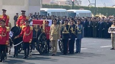 السيسى يتقدم الجنازة العسكرية للمشير محمد حسين طنطاوى