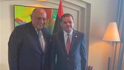 تفاصيل مباحثات شكرى مع رئيس حكومة الوحدة الوطنية الليبية
