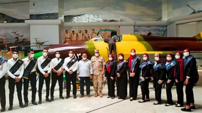بالصور .. التربية العسكرية بجامعة حلوان تنظم زيارة لمتحف القوات الجوية