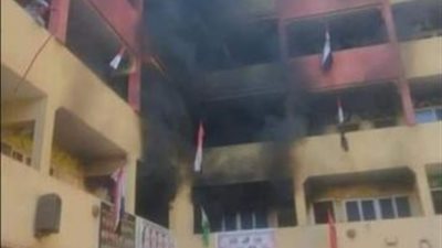 صور مرعبة.. كل ما تريد معرفته عن حريق أحد المدارس بالجيزة