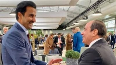 تفاصيل لقاء الرئيس السيسي مع أمير قطر على هامش قمة تغير المناخ