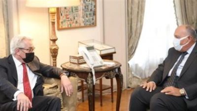 تفاصيل مباحثات شكري مع المبعوث الأممي الخاص لعملية السلام