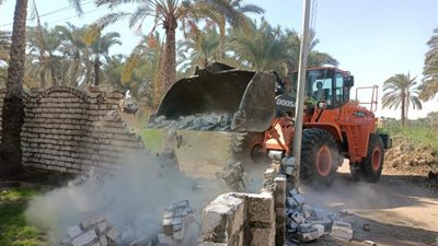 شاهد.. الجيزة تزيل حالات تعدي علي أراضي زراعية بهذه المناطق