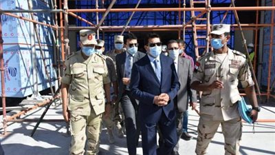 وزير الرياضة يطمئن على معدلات انجاز إنشاء الصالة المغطاة ببرج العرب استعداداً لمونديال اليد