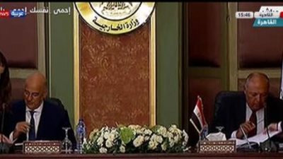 شكرى يوقع مع نظيره اليونانى اتفاقية تعيين الحدود البحرية