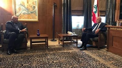 تفاصيل مباحثات سامح شكري مع رئيس مجلس النواب اللبناني