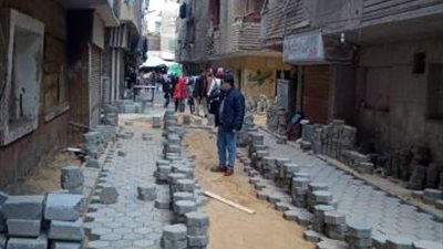 بالصور.. الانتهاء من 75% من أعمال تطوير ورصف بالانترلوك لعدد 490 شارع ببولاق الدكرور