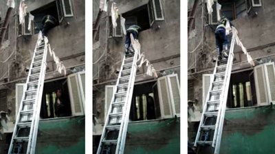 بالصور .. الحماية المدنية تنقذ سيدة انهار بيتها بالإسكندرية