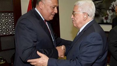 تفاصيل مباحثات وزير الخارجية مع الرئيس الفلسطينى