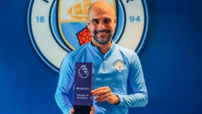 جوارديولا يُتوج بجائزة أفضل مدرب في الدوري الإنجليزي