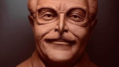 فى ذكرى ميلاده.. تمثال منحوت لوجه الراحل سمير غانم