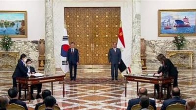 السيسي والرئيس الكورى الجنوبى يشهدان توقيع عدد من الاتفاقيات
