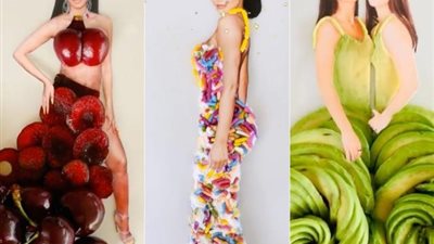 مش هتصدق.. فتاة تبتكر ملابس المشاهير من بواقي الطعام