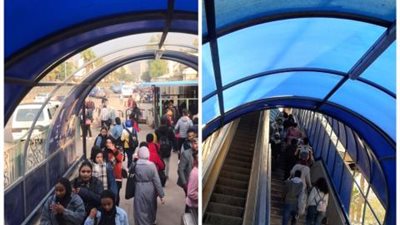 صور وفيديو.. تطوير كوبري مشاه جامعة القاهرة ورفع كفاءة أنفاق ميدان الجيزة