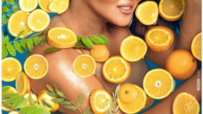 سمية الخشاب تشارك جمهورها بجلسة تصوير مع البرتقال