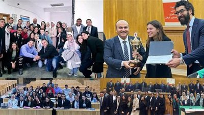 بالصور .. فوز كلية الحقوق بالجامعة الألمانية بالقاهرة بالمركز الأول في مسابقة المحاكمة الصورية