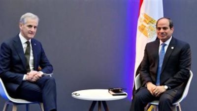 السيسى يبحث مع رئيس وزراء النرويج تعزيز التعاون الثنائى
