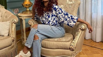 منة عرفة تروج لمسلسل ”شارع 9”