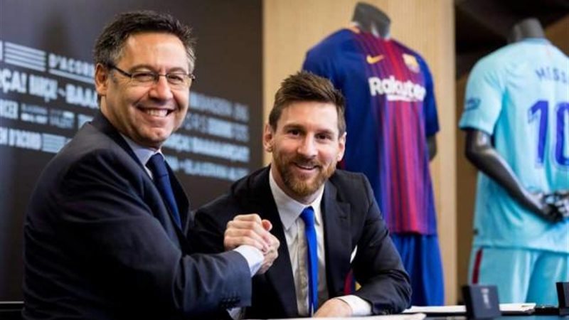 رئيس برشلونة وميسي