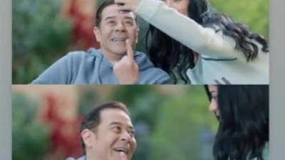 كارولين عزمى برفقة مدحت صالح من كواليس ”أبو العروسة 3”