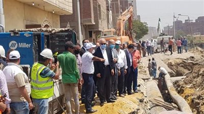 بعد انقطاع المياه 3 أيام  .. محافظ الجيزة يكشف آخر تطورات إصلاح خط مياه ناهيا