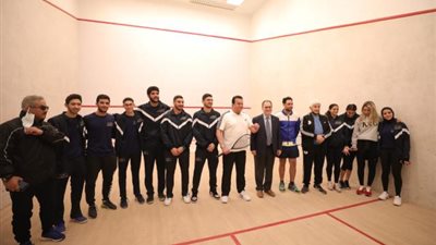 بالصور .. وزير التعليم العالى يفتتح فعاليات نهائي بطولة الجامعات المصرية للإسكواش