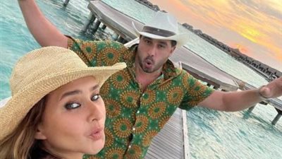 نيللى كريم تستمع بعطلتها الصيفية مع زوجها