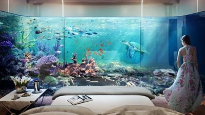 للأغنياء فقط.. فيلات عائمة لقضاء الإجازة تحت البحر