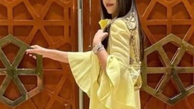 جنات تخضع لجلسة تصوير جديدة بفستان أصفر