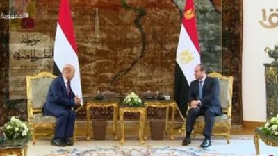 تفاصيل مباحثات السيسي و رئيس مجلس القيادة الرئاسى اليمنى