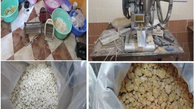 ضبط مصنع لإنتاج العقاقير المخدرة بداخله أقراص مخدرة تقدر بحوالى 17 مليون جنيه