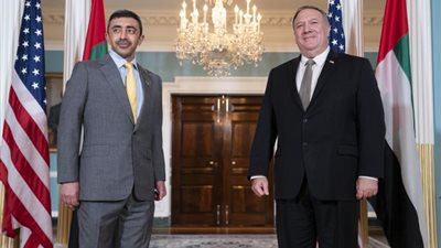 تفاصيل لقاء وزير الخارجية الإماراتي بنظيره الأمريكي بعد التوقيع على اتفاق السلام