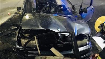 مصرع شخص وإصابة 2 آخرين إثر حادث تصادم بمحور المشير طنطاوي