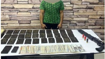 بالصورة .. ضبط شخص بحوزته سلاح نارى وكمية من مخدر الحشيش بالقاهرة