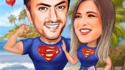 صور.. ياسمين عبد العزيز تحول حياة أحمد العوضي إلى كرتون