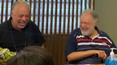 اشرف زكى برفقة يحيي الفخرانى من تحضيرات مهرجان القاهرة للدراما