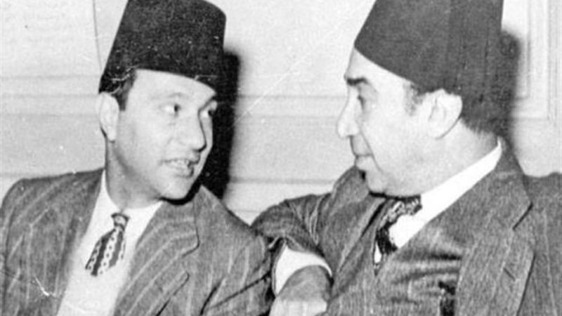 يوسف وهبي ومحمد عبدالوهاب