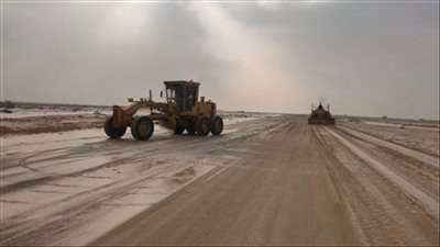 فتح طريق ”الحسنة نخل” بسيناء بعد توقف السيول