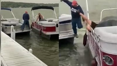 آخر تقاليع كورونا.. عرض زواج فوق الماء ينتهي بحادث غير متوقع