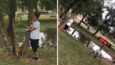 من أجل الدخول لموسوعة جينيس.. سيدة تحطم الرقم القياسي بمعانقة شجرة لأكثر من 10 ساعات