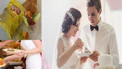 آخر تقاليع كورونا.. حكاية أغرب وجبة طعام لعروسين في حفل زفافهما