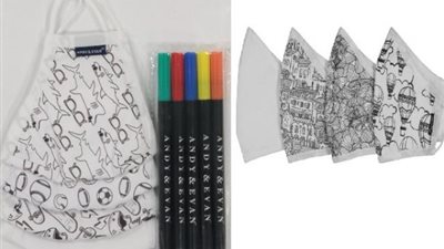 «لتسلية الطفل في زمن الكورونا».. ابتكار كمامات برسوم يمكنهم تلوينها