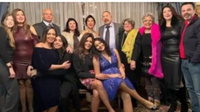 ناهد السباعي تحتفل بعقد قران شقيقها في جو عائلي