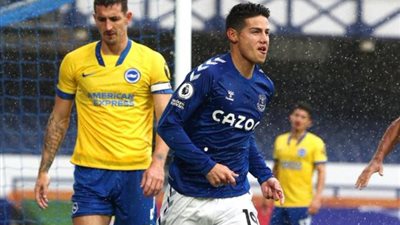 رودريجيز يقود إيفرتون للفوز برباعية على برايتون ومواصلة تصدر البريميرليج