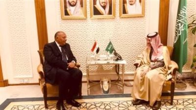 شكري يلتقي نظيره السعودى قبل بدء اجتماع لجنة التشاور السياسي المصرية السعودية